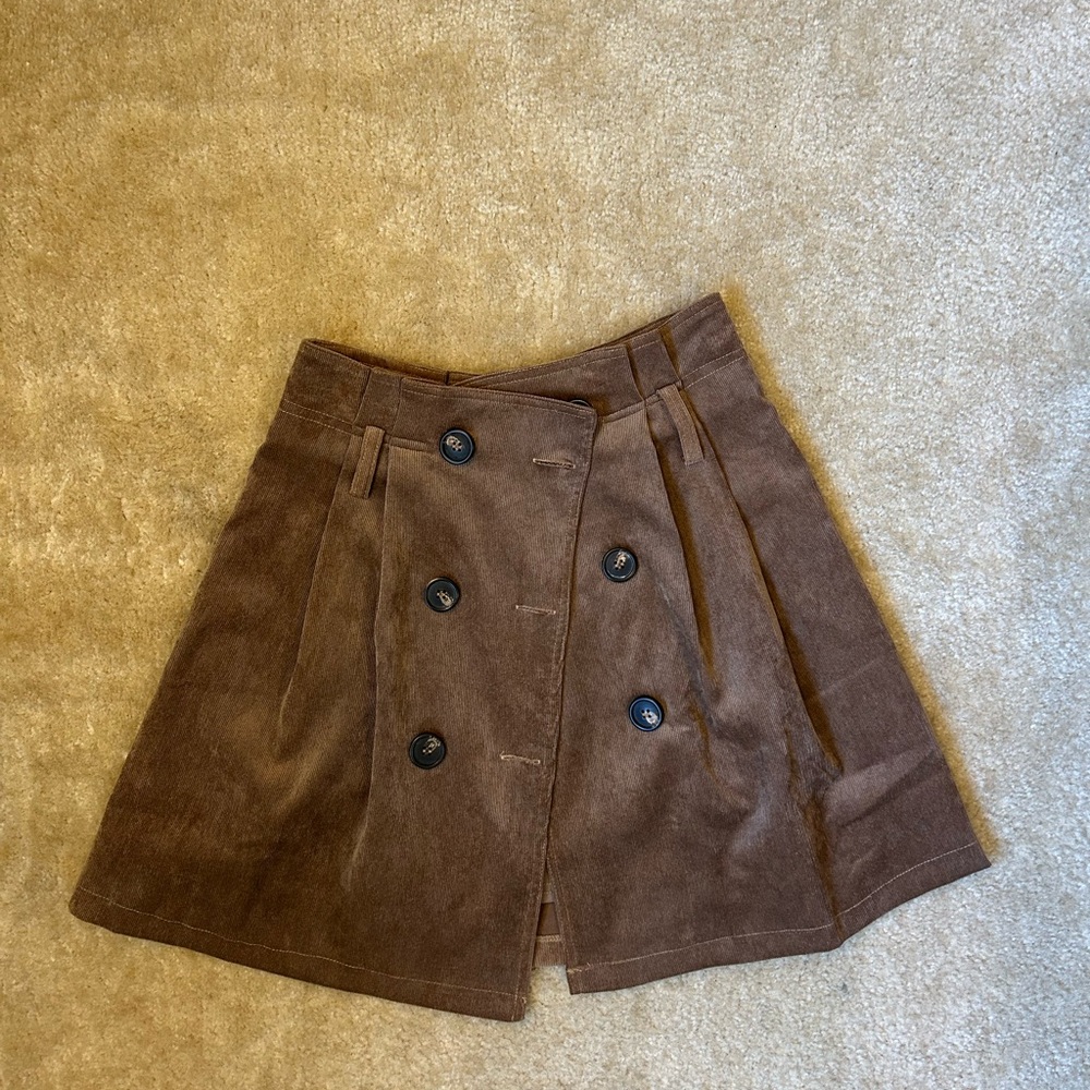 Altar’d State | Brown Double-Breasted Skirt
